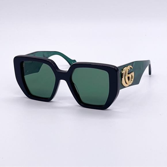 NEW GUCCI GG0956S 001 OVERSIZED GREEN BLACK WOMEN SUNGLASSES GUCCI - Picture 2 of 10